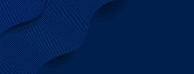 Wall Mural - modern wave curve abstract dark blue background, blending curve lines wave. vector illustration.