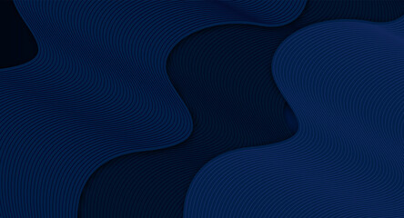 Wall Mural - modern wave curve abstract dark blue background, blending curve lines wave. vector illustration.