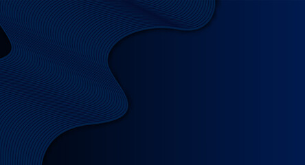 Wall Mural - modern wave curve abstract dark blue background, blending curve lines wave. Vector illustration. 