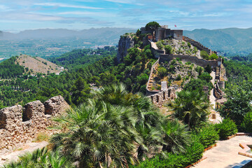 Wall Mural - Picturesque view to spanish Xativa Castle. Spain