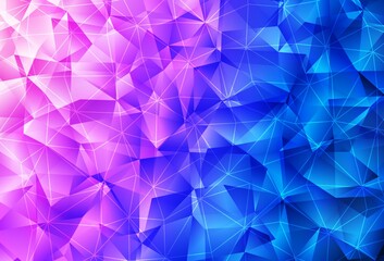 Wall Mural - light pink, blue vector background with triangles.