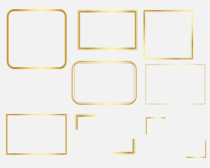 Wall Mural - Golden Frame rectangle border illustration, Vector design elements
