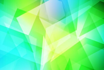 Wall Mural - light blue, green vector abstract polygonal template.