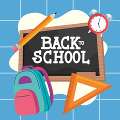 Wall Mural - back to school lettering in chalkboard