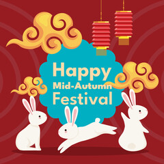 Poster - mid autumn festival lettering card