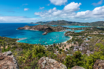 Poster - Shirley Heights view with beautiful bay, Antigua.