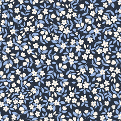 Vintage botanical surface pattern design. Cute floral background. Vector seamless pattern with ditsy flowers. Cottage core wallpaper