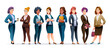 © YG Studio - Group of business women characters design