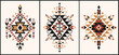 Vector set. Tribal folk aztec geometric pattern element. Colorful art print design. Poster.