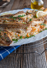 Wall Mural - Fish fillet with lentil risotto