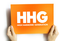 HHG - High Harmonic Generation Acronym On Card, Abbreviation Concept Background