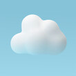 White cloud 3d vector on a blue sky