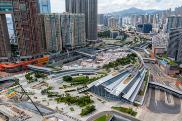 Fototapete - Top view of Hong Kong West Kowloon Station