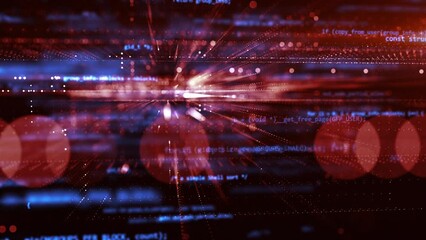 Wall Mural - 3d programming code abstract technology background of software developer and computer script. runnin