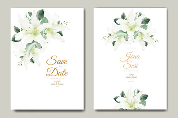 Poster - Watercolor Lily Floral Wedding Invitation card
