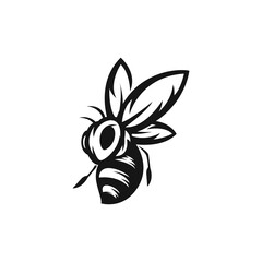 Wall Mural - fly bee silhouette logo template