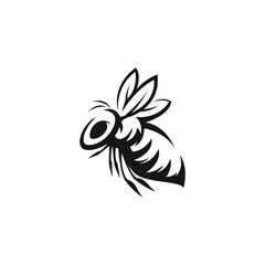 Wall Mural - fly bee silhouette logo template