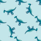 Fototapeta Dziecięca - Cute funny dinosaur pattern. Print for cloth design, textile, wrapping paper