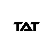 TAT Letter Logo Design With White Background In Illustrator, Vector Logo Modern Alphabet Font Overlap Style. Calligraphy Designs For Logo, Poster, Invitation, Etc.