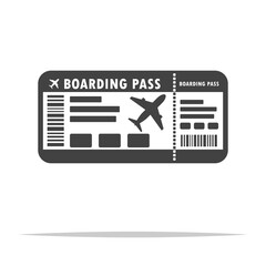 Wall Mural - Flight ticket boarding pass icon transparent vector isolated