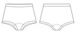 Girls knickers technical sketch illustration. Children's underpants. Casual panties isolated template