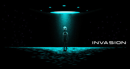 Wall Mural - invasion of aliens to planet