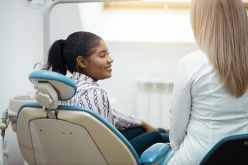 attractive young woman in dentistry at the doctor