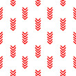 © FRESH TAKE DESIGN - Red group of arrows seamless pattern with white background.