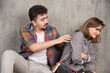 © rastockinc - Young girl offended by man in plaid short