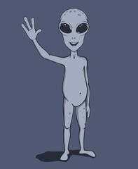 Wall Mural - alien welcomes us. vector illustration