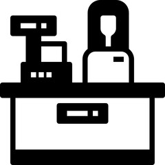 Sticker - cashier glyph icon