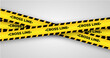 yellow police security tape taped with prohibited line safe warning crime realistic