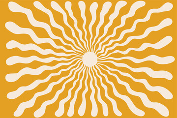 Wall Mural - Retro Sun sunshine abstract hippie texture. 