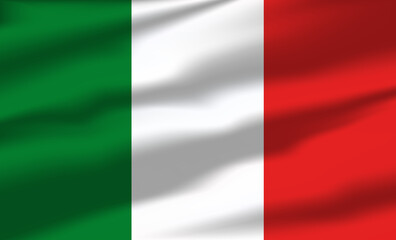 Wall Mural - Vector Italy Flag Waving Realistic Flowing Flags