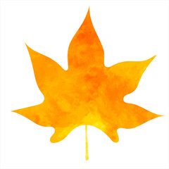Poster - autumn tree leaf watercolor silhouette