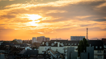 Wall Mural - Sunrise in Strasbourg in France on July 2022