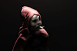 Grim reaper isolated on black. Halloween background. 3D render illustration.