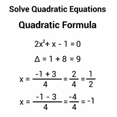 Wall Mural - solve quadratic equation using quadratic formula
