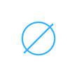 blue empty set or null set or void set. Mathematical symbol of empty set. Vector illustration isolated on white background