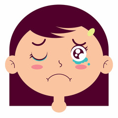 girl crying face cartoon cute