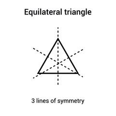 Sticker - three lines of symmetry of equilateral triangle