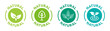 © Icons-Studio - Natural label icon vector set with leaf and tree symbol certified sticker illustration.