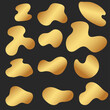 Gold Organic Gradient Blob shapes
