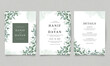 © siti - Set of elegant wedding invitation templates with watercolor greenery