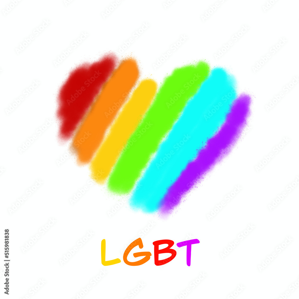 Rainbow color heart. LGBT pride symbol. Heart in rainbow LGBT flag ...