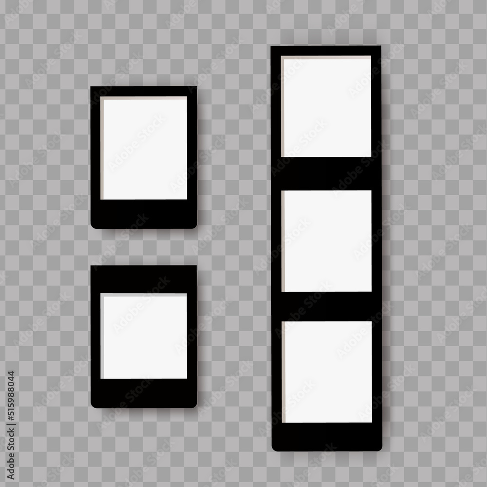 Set of realistic empty photo frames compositions.Modern photo frames ...