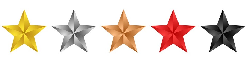 Wall Mural - 3d stars on a white background