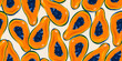 Bright abstract papaya print. Modern hand drawn seamless pattern. Fashionable template for design.