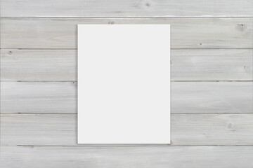 8.5x11 Art Print Mockup on Wood with Clipping path