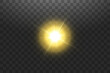 © denzelll - Shining golden stars isolated on transparent background. Effects, glare, lines, glitter, explosion, golden light. Vector illustration.